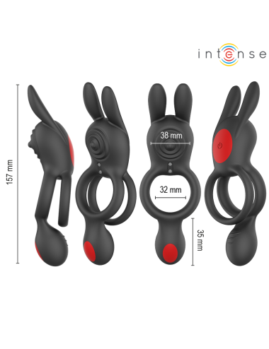 INTENSE - ANEL VIBRATÓRIO DUPLO QUINN COM CONTROLE REMOTO