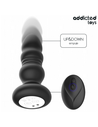 ADDICTED TOYS - PLUG ANAL GIRATÓRIO VIBRATÓRIO COM LUZ LED E CONTROLE REMOTO