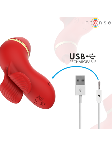 INTENSE - ESTIMULADOR DE PATTY COM 4 PONTAS, SUCÇÃO, TOQUES, CÓCEGAS E LAMBIDAS