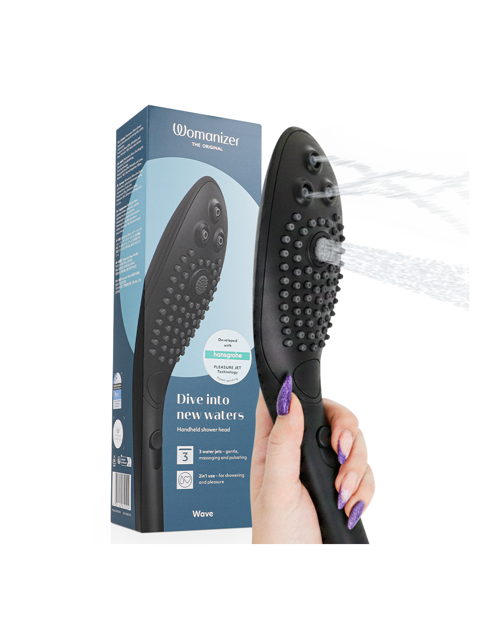 WOMANIZER - CHUVEIRO ESTIMULANTE CLITORIAL WAVE PRETO