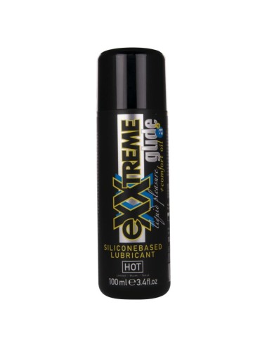 HOT - EXXTREME GLIDE LUBRIFICANTE À BASE DE SILICONE + ÓLEO CONFORTANTE A+ 100 ML