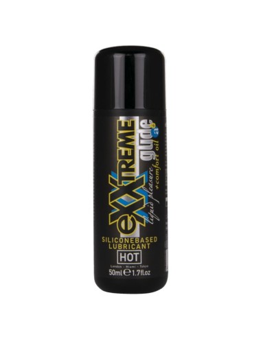 HOT - EXXTREME GLIDE LUBRIFICANTE À BASE DE SILICONE + ÓLEO CONFORTANTE A+ 50 ML