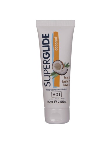 HOT - SUPERGLIDE LUBRIFICANTE COMESTÍVEL À BASE DE ÁGUA COM COCO 75 ML