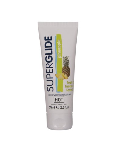 HOT - SUPERGLIDE LUBRIFICANTE COMESTÍVEL À BASE DE ÁGUA COM SABOR ABACAXI 75 ML