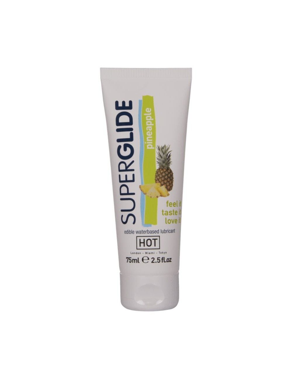 HOT - SUPERGLIDE LUBRIFICANTE COMESTÍVEL À BASE DE ÁGUA COM SABOR ABACAXI 75 ML