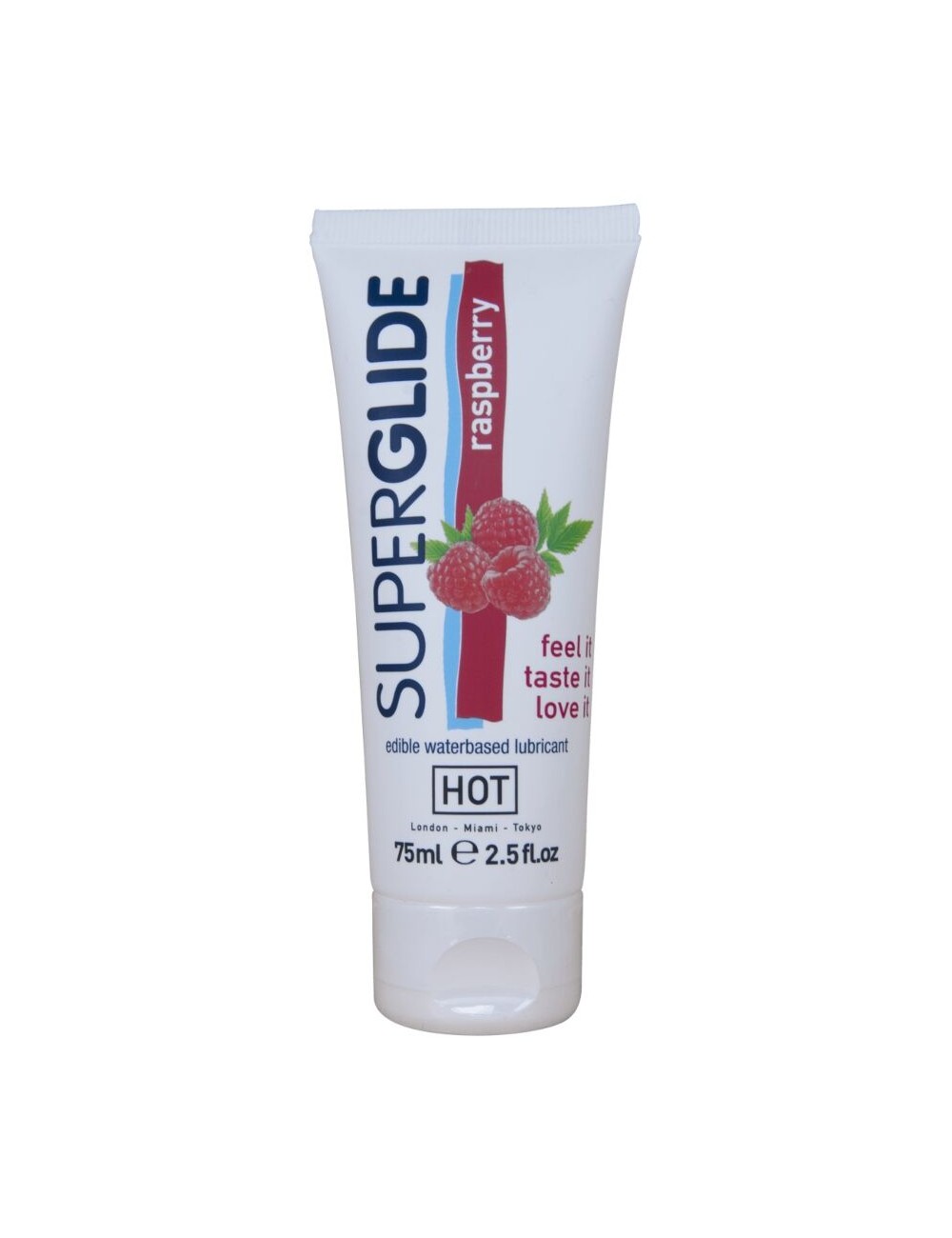 HOT - SUPERGLIDE LUBRIFICANTE COMESTÍVEL À BASE DE ÁGUA COM SABOR FRAMBOESA 75 ML