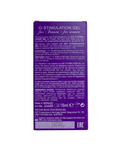 HOT - GEL ESTIMULANTE O PARA MULHERES 15 ML