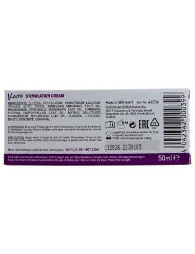 HOT - CREME ESTIMULANTE V-ACTIV PARA MULHERES 50 ML