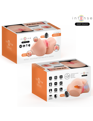INTENSE DEEP TOUCH - MASTURBADOR ANAL E VAGINAL NICOLE COM EFEITOS DE SUCÇÃO