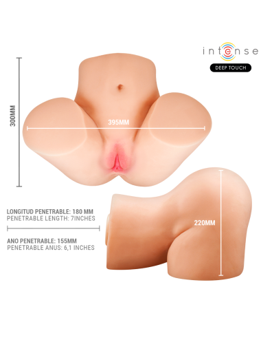 INTENSE DEEP TOUCH - MASTURBADOR ANAL E VAGINAL JULIA COM SUCÇÃO, CALOR, VIBRAÇÃO E EFEITOS DE VOZ COM CONTROLE REMOTO 9 KG
