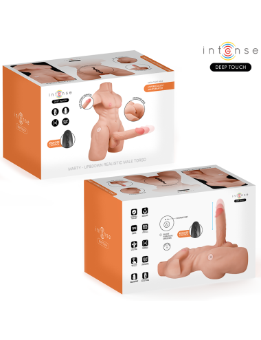 INTENSE DEEP TOUCH - TORSO MARTY COM ÂNUS E DILDO REALISTA COM FUNÇÃO DE PRESSÃO E VIBRAÇÃO