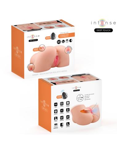INTENSE DEEP TOUCH - MASTURBADOR ANAL E VAGINAL GINGER COM EFEITOS DE SUCÇÃO