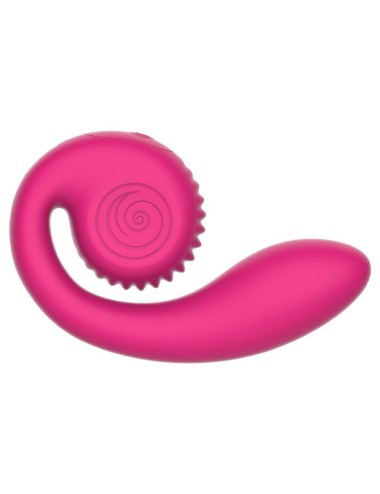SNAIL VIBE - GIZI LITE VIBRADOR ROSA DUPLO PARA PONTO G E CLITÓRIS