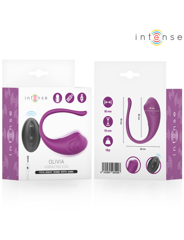 INTENSE - OVO VIBRATÓRIO ROXO OLIVIA COM CONTROLE REMOTO