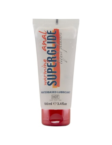 HOT - ANAL SUPERGLIDE LUBRIFICANTE AQUECEDOR LÍQUIDO À BASE DE ÁGUA 100 ML
