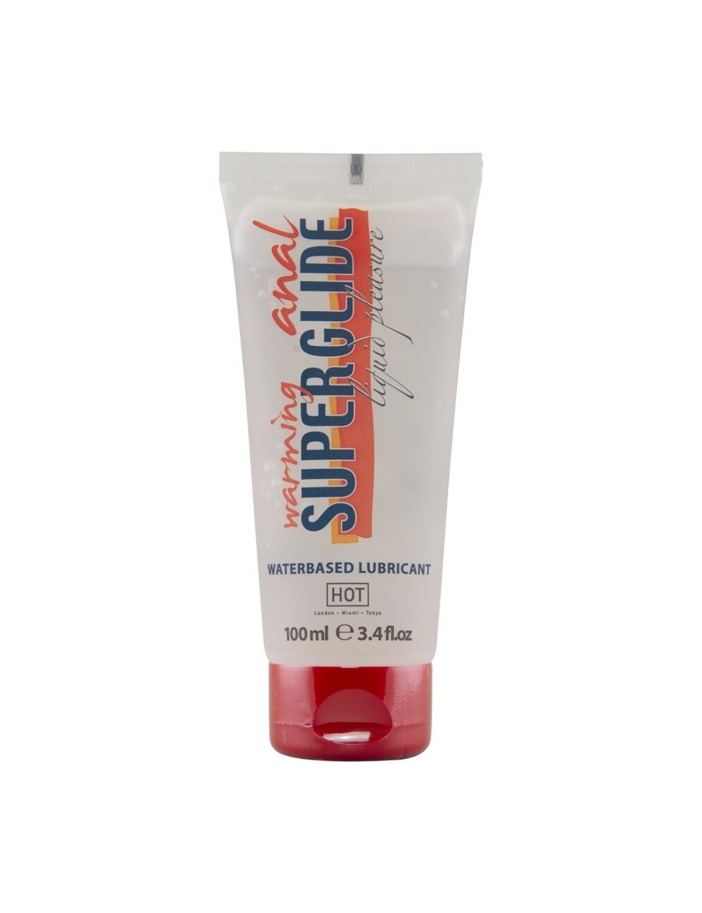 HOT - ANAL SUPERGLIDE LUBRIFICANTE AQUECEDOR LÍQUIDO À BASE DE ÁGUA 100 ML