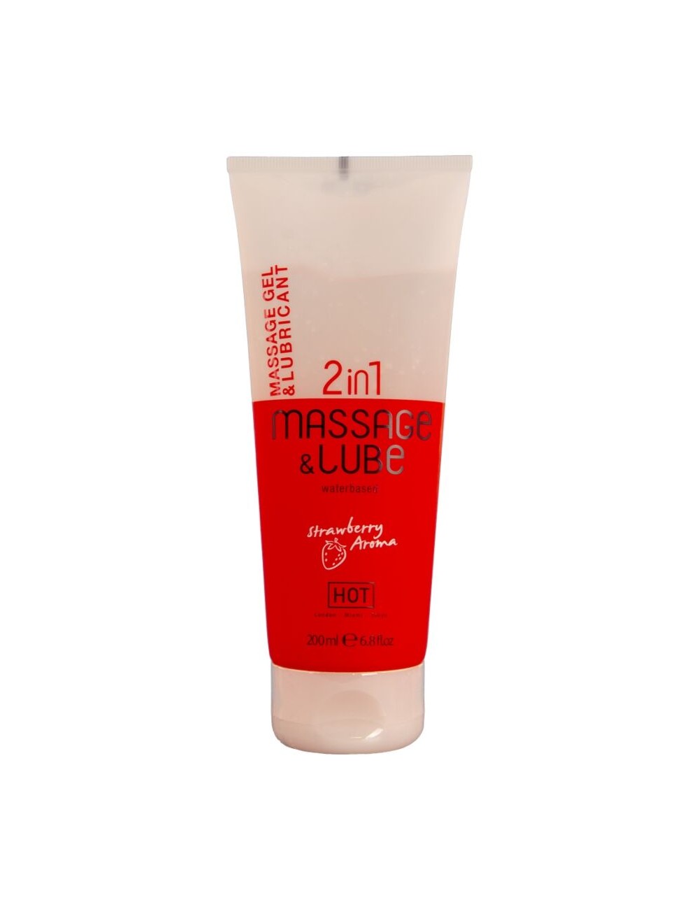 HOT - GEL DE MASSAGEM E DESLIZAMENTO 2 EM 1 MORANGO 200 ML