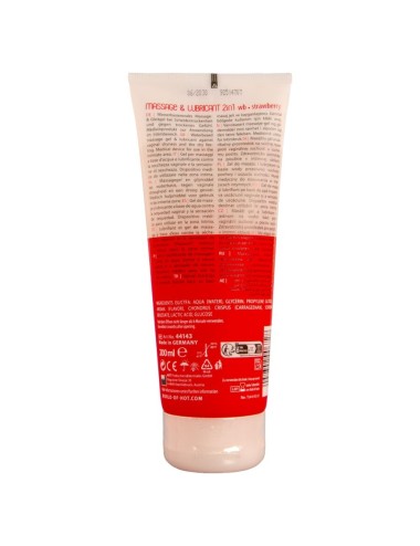 HOT - GEL DE MASSAGEM E DESLIZAMENTO 2 EM 1 MORANGO 200 ML