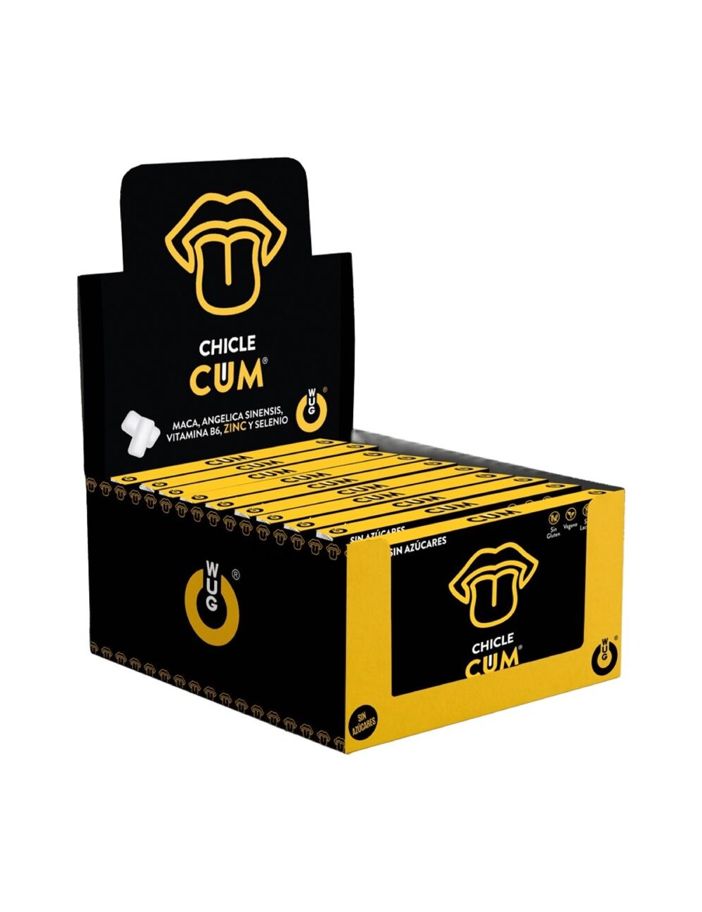 WUG SEX SENSE - AUMENTADOR DE ESPERMA E INTENSIVO DE SABOR DE BANANA PARA O SÊMEN | EXPOSITOR 12 X 8 UNIDADES