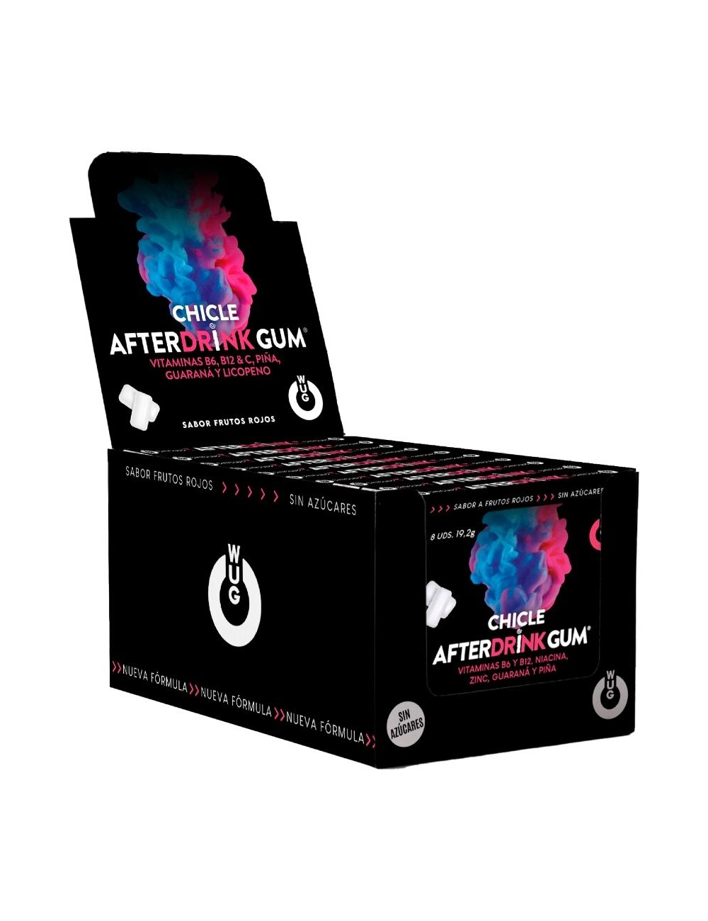 WUG GUM - AFTER DRINK RESSACA PÓS-BEBIDA | EXPOSITOR COM 12 UNIDADES DE 8 PEÇAS