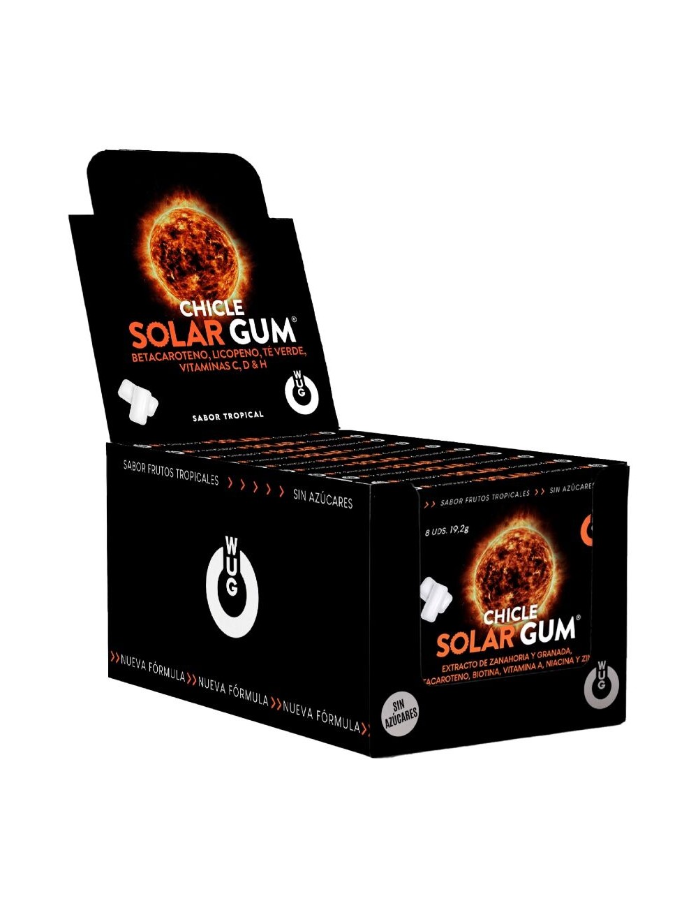 WUG GUM - SOLAR BRONZEAMENTO COM GUM | EXPOSITOR DE 12 X 8 UNIDADES
