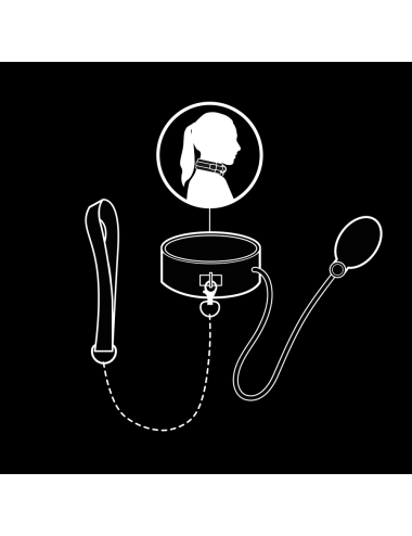 FETISH SUBMISSIVE BONDAGE - COLEIRA DE ESTRANGULAMENTO INFLÁVEL COM CORRENTE