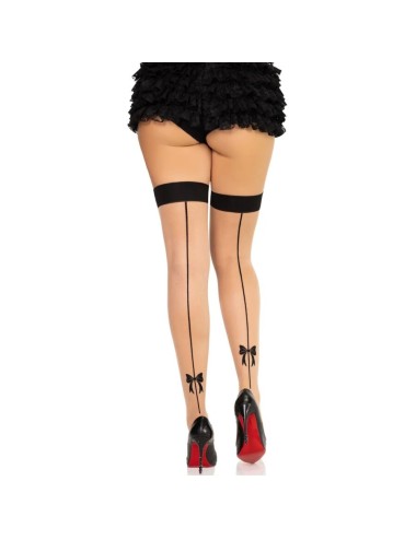 LEG AVENUE - MEIAS DE SPANDEX COM COSTURA TRASEIRA 1963 PRETAS - TAMANHO ÚNICO