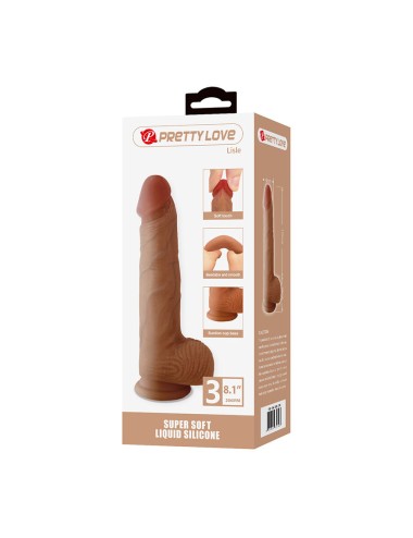 PRETTY LOVE - LISLE DILDO REALISTA COM VENTOSA 20,6 CM -Ø- 4,2 CM