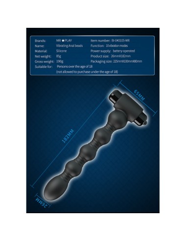 MR PLAY - MASSAGEADOR DE PLUG ANAL VIBRATÓRIO