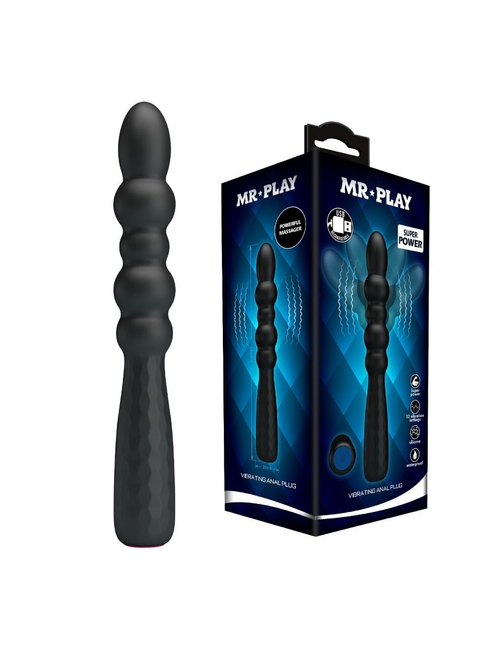 MR PLAY - PLUG ANAL VIBRATÓRIO FLEXÍVEL