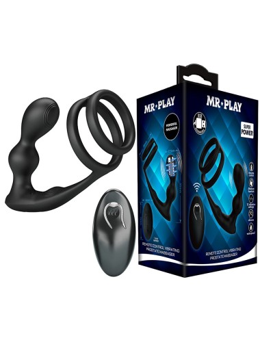 MR PLAY - PLUG ANAL VIBRATÓRIO COM ANEL PENIANO E CONTROLE REMOTO