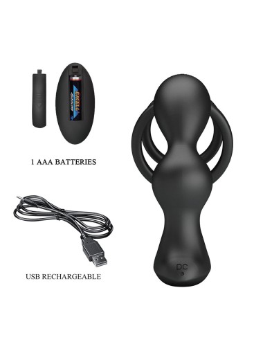 MR PLAY - PLUG ANAL VIBRATÓRIO COM ANEL PENIANO E CONTROLE REMOTO