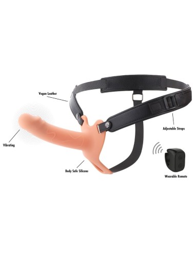 HIDDEN DESIRE - INFERNO MANGA PENIANA VIBRATÓRIA COM STRAP-ON 16 CM