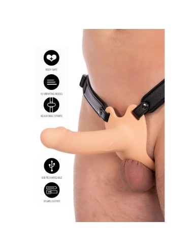 HIDDEN DESIRE - INFERNO MANGA PENIANA VIBRATÓRIA COM STRAP-ON 16 CM