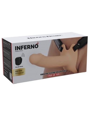 HIDDEN DESIRE - INFERNO MANGA PENIANA VIBRATÓRIA COM STRAP-ON 16 CM