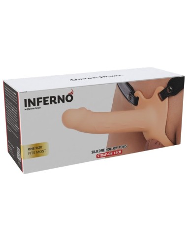HIDDEN DESIRE - INFERNO MANGA PENIANA DE SILICONE COM STRAP-ON 18 CM