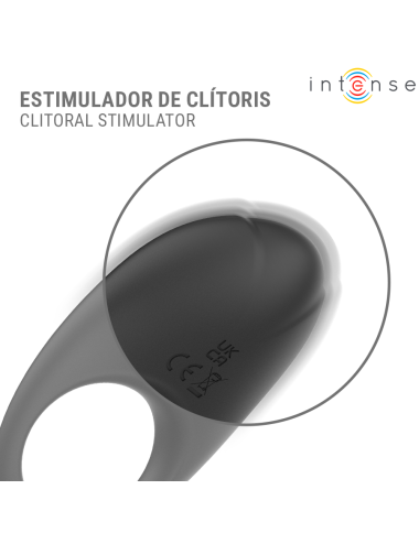 INTENSE - MERLOTTE ANILLO VIBRADOR CON ESTIMULACIÓN DE CLÍTORIS NEGRO