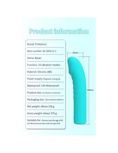 PRETTY LOVE - RYLAN VIBRADOR AZUL PARA PONTO G