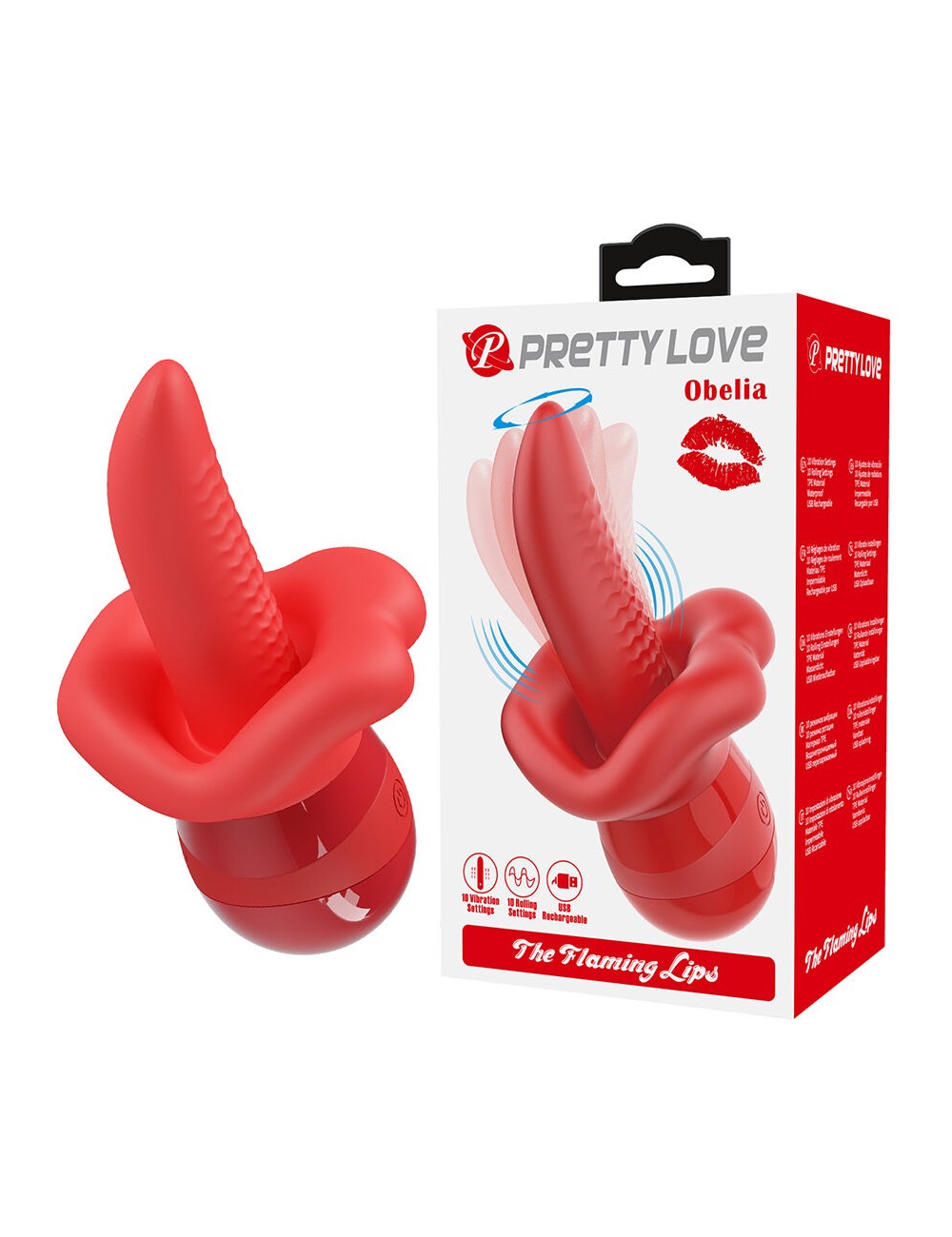 PRETTY LOVE - OBELIA VIBRADOR DE LÍNGUA COM MOVIMENTO ORBITAL