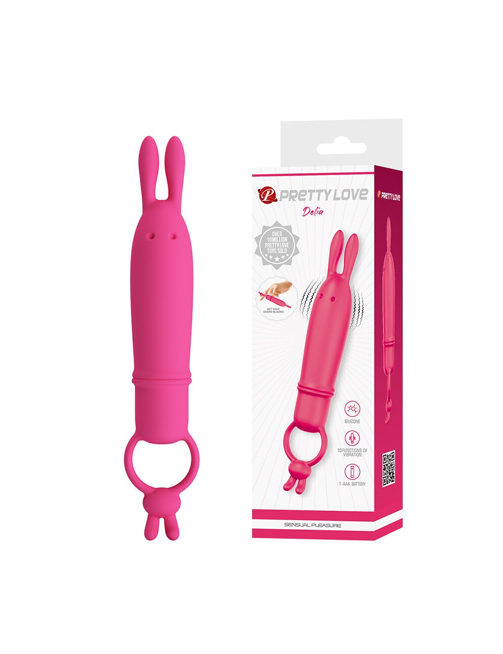 PRETTY LOVE - DELIA VIBRADOR RABBIT COM ANEL DE RESISTÊNCIA