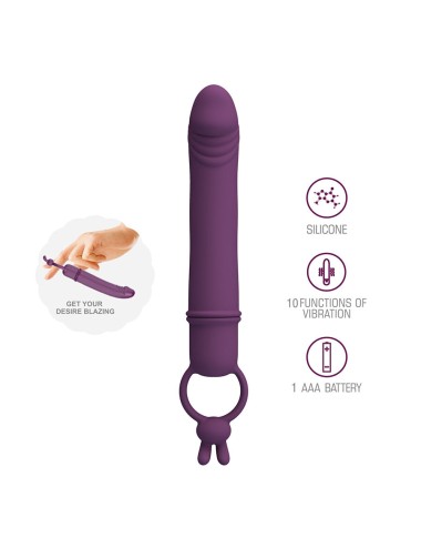 PRETTY LOVE - CORA VIBRADOR EM FORMATO DE PÊNIS COM ANEL DE RESISTÊNCIA
