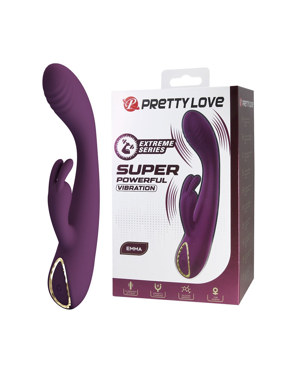 PRETTY LOVE - EMMA VIBRADOR ROXO RABBIT COM ESTIMULADOR