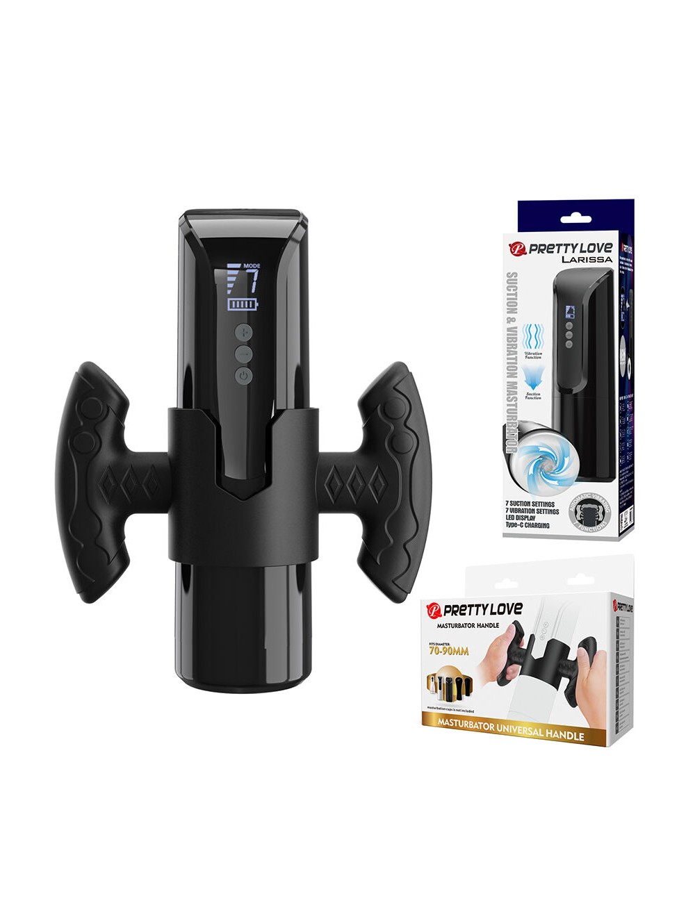 PRETTY LOVE - LARISSA MASTURBADOR DE SUCÇÃO COM VIBRAÇÃO + SUPORTE