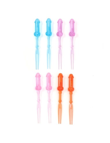 DIABLO PICANTE - ESPETOS DE PÊNIS COLORIDOS - 8 UNIDADES