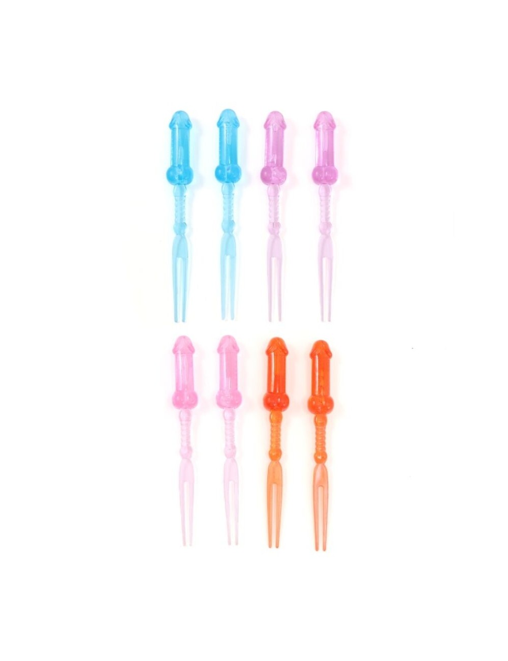 DIABLO PICANTE - ESPETOS DE PÊNIS COLORIDOS - 8 UNIDADES