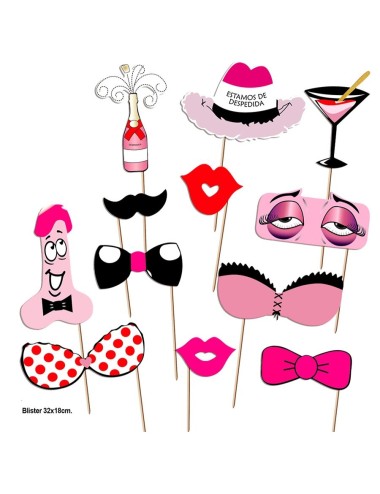 DIABLO PICANTE - CONJUNTO PHOTOCALL PARTY MODELO 1 - 12 UNIDADES