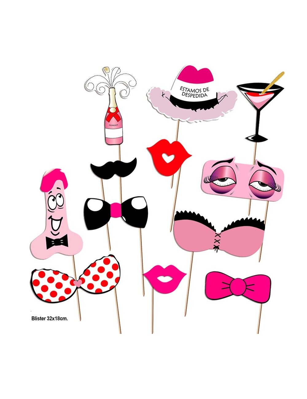 DIABLO PICANTE - CONJUNTO PHOTOCALL PARTY MODELO 1 - 12 UNIDADES