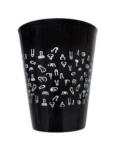 DIABLO PICANTE - COPO PRETO 500 ML COM PÊNIS BRANCOS