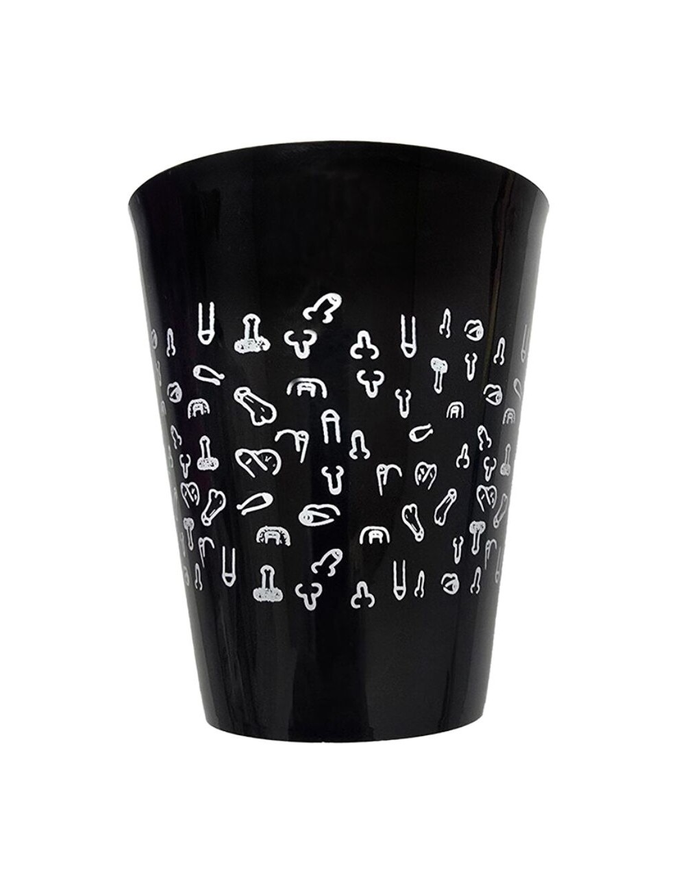 DIABLO PICANTE - COPO PRETO 500 ML COM PÊNIS BRANCOS