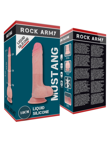 ROCKARMY - ARNÊS + SILICONE LÍQUIDO PREMIUM MUSTANG REALISTA 18 CM -O- 4.14 CM